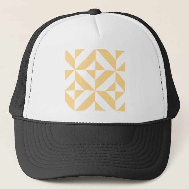 Casquette Motif de cube géométrique Pale Melon (Devant)