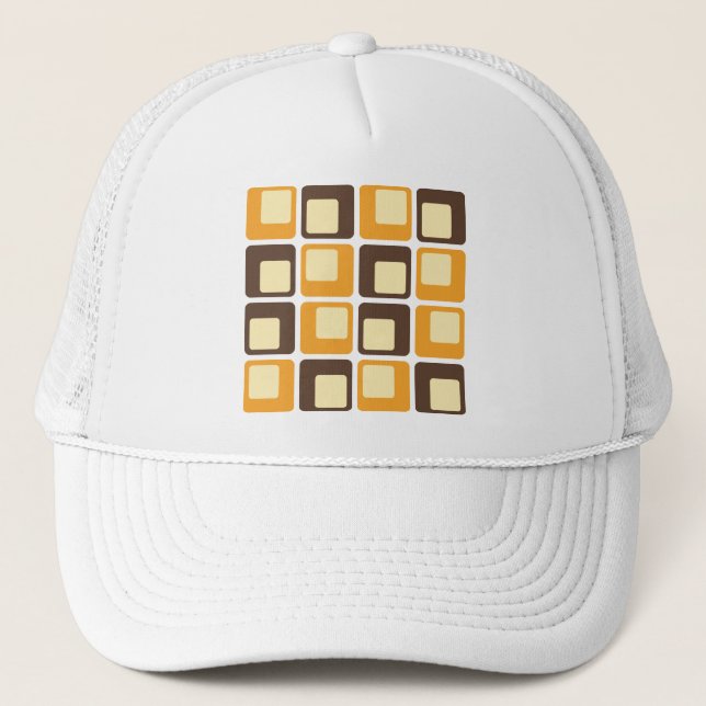 Casquette motif de formes Carré rétro les années 70 (Devant)