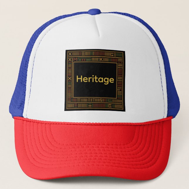 Casquette Motif de Kente d'or africain (Devant)
