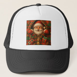 Casquette Motif de Noël du Père Noël à carreaux