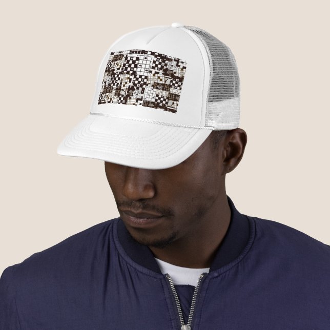 Casquette Motif de puzzle blanc complet Trucker Hat (En situation)