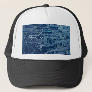 Casquette motif d'ordinateur de carte de circuits électroniq