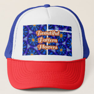 Casquette Motif Fleurs bleues Abstraites