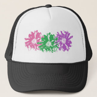 Casquette Motif Floral Rose, Vert, Violet