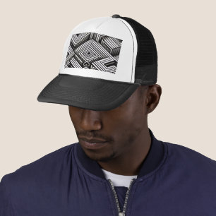 Casquette Motif Géométrique Monochrome Abstrait Audacieux Mo