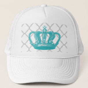 CASQUETTE MOTIF GRIS DE LA COURONNE VINTAGE GIRLY QUATREFOIL