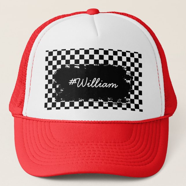 Casquette Motif vérificateur avec nom personnalisé (Devant)