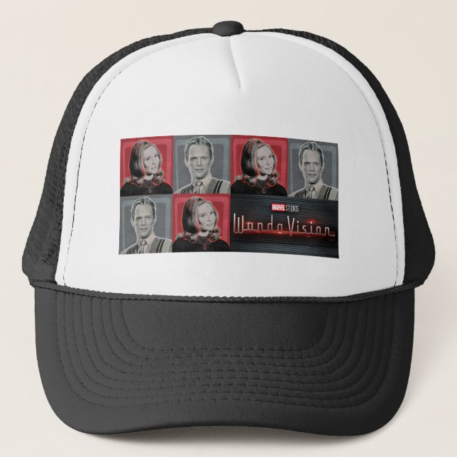 Casquette Motif Wanda et Vision Retro Checker (Devant)