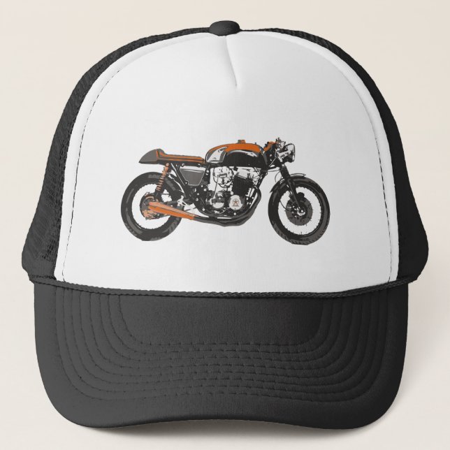 Casquette Moto simple - dessin du coureur 750 de café (Devant)