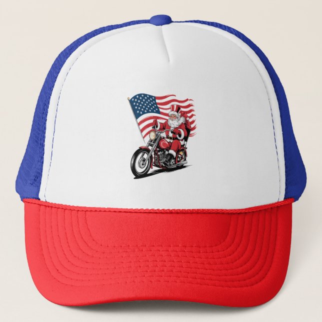 Casquette Motocyclette Patriotique Oncle Sam (Devant)