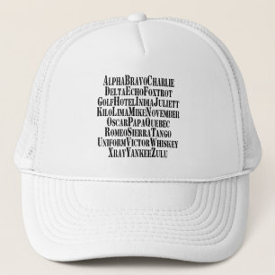 CASQUETTE MOTS ALPHABET PHONÉTIQUE / CODE