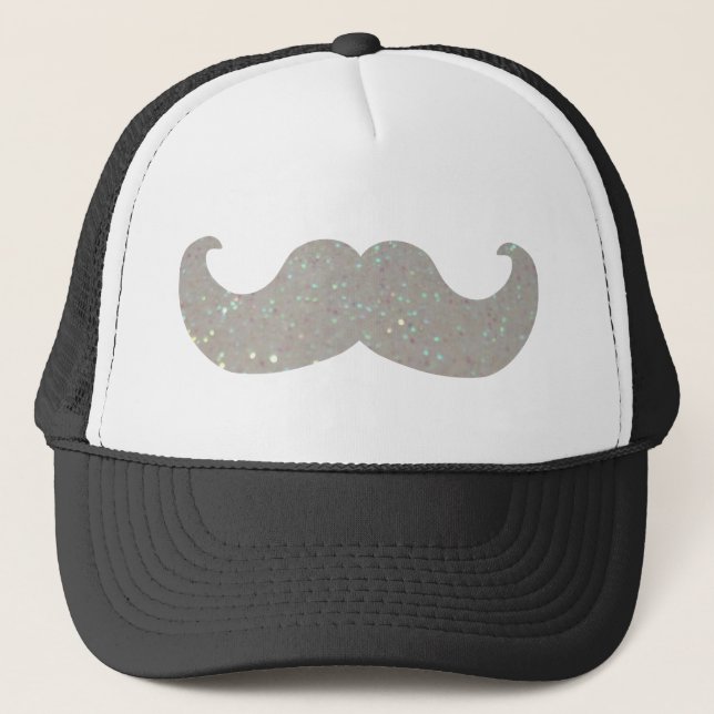 Casquette Moustache blanche de Bling (graphique de parties (Devant)