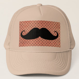 Casquette Moustache drôle sur l'arrière - plan rose mignon