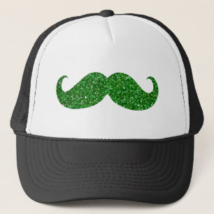 Casquette Moustache Parties scintillant verte