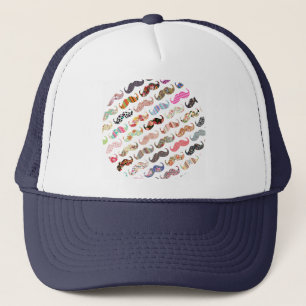 Casquette Moustaches colorées Girly drôles de motifs