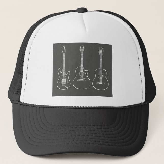 Casquette Musique grunge de trio de guitare rétro (Devant)