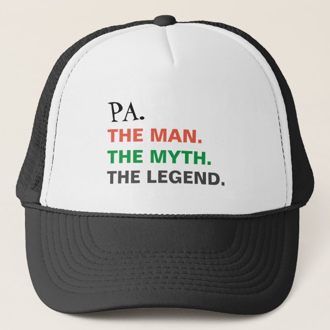 Casquette Mythe de l'homme Légende drôle Pa (Devant)