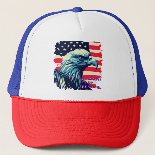 Casquette N'abandonnez jamais le combat America Eagle USA Ar (Devant)
