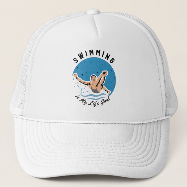 Casquette nager - La natation est mon objectif (Devant)