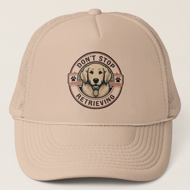 Casquette N'arrêtez pas de récupérer Funny Golden Retriever  (Devant)