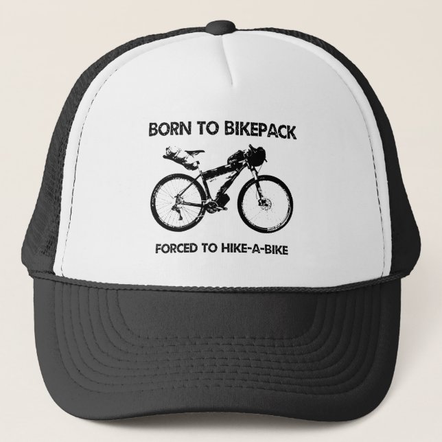 Casquette Né À Bikepack Forcé À La Randonnée À Vélo (Devant)