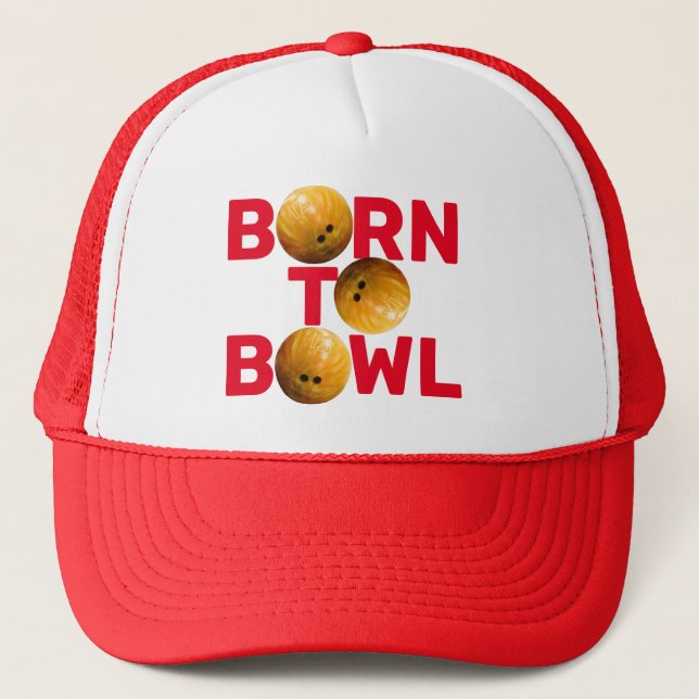 Casquette Né À Bowl Bowler Bowling Fun (Devant)