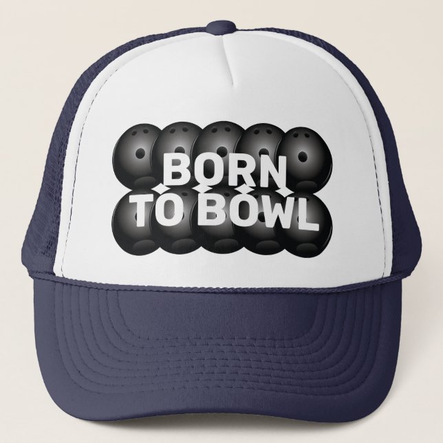 Casquette Né À Bowl Bowling League Fun (Devant)