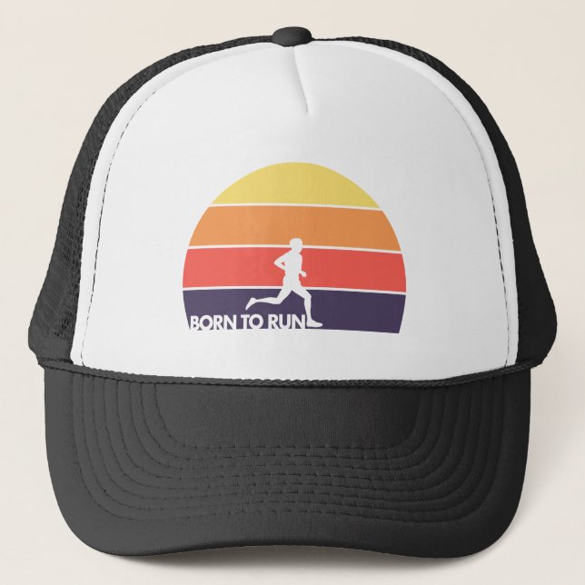 Casquette Né à courir - Homme coureur (Devant)