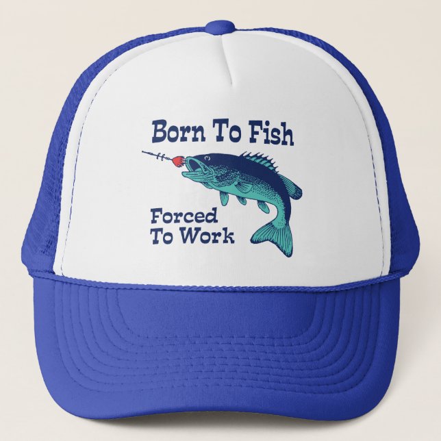 Casquette Né À Des Poissons Forcés À Travailler (Devant)