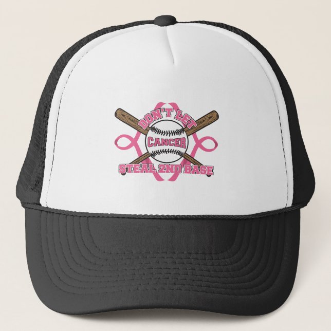 Casquette Ne laissez pas le cancer voler la 2e base - Cancer (Devant)