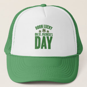 Casquette Né Lucky sur St Patrick's Day Irlandais Anniversai