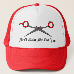 Casquette Ne m'incitez pas à vous couper (les ciseaux rouge