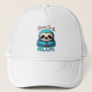 Casquette Né pour être bleu, mignon paresse