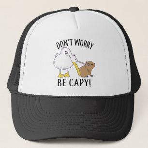 Casquette Ne t'inquiète pas, sois Capy. Capybara Orange sans