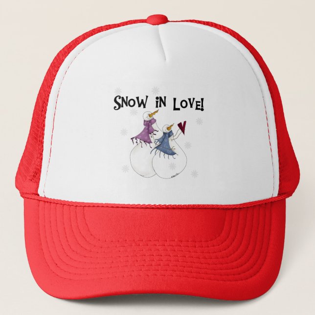 Casquette Neige en amour T-shirts et cadeaux Snowman (Devant)