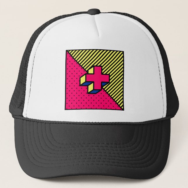 Casquette Neo Memphis Cross /Plus Sign Motif (Devant)