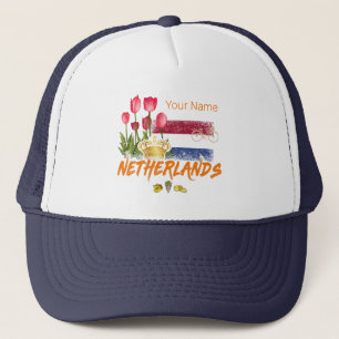 Casquette Netherlands Vintage Holland Flag and Dutch Tulip