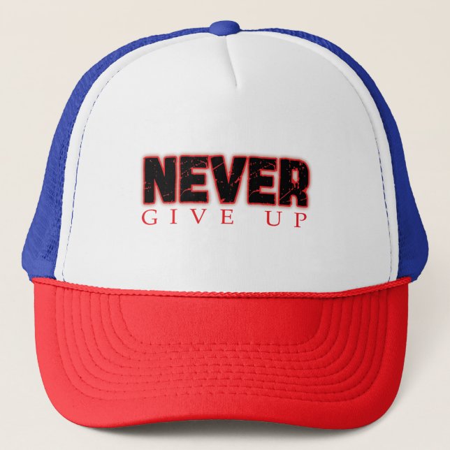 Casquette never give up (Devant)