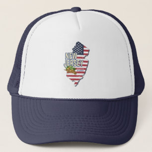 Casquette New Jersey États-Unis Retro State Map USA