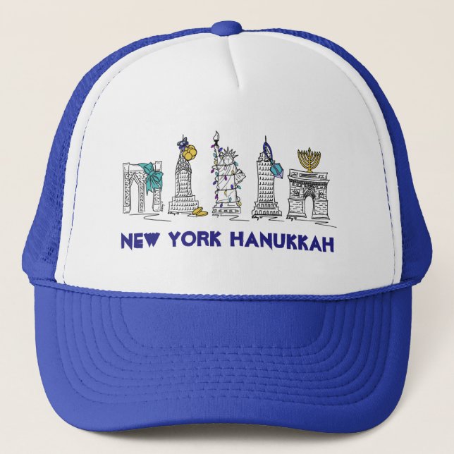 Casquette New York Hanoukka NYC Chanukah Joyeuses Fêtes (Devant)