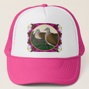 Casquette Nid de colombe et fleurs