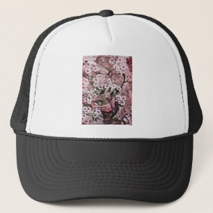Casquette NID OISEAU, rose rouge blanc