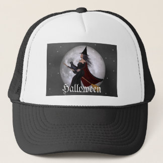 Casquette Night Ride :: Sorcière & Son Chat Riding dans la n