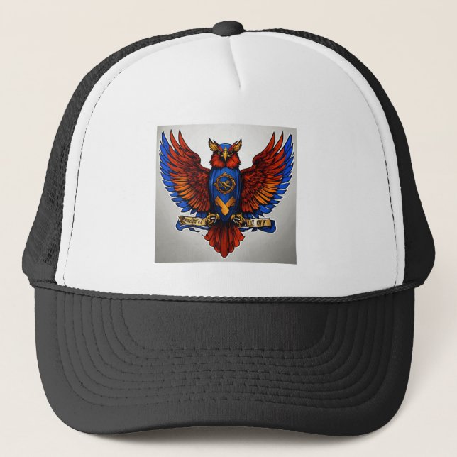 Casquette "Nightfall Emissary : Owl and Spiderweb Broder (Devant)