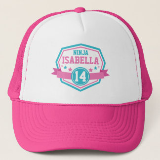Casquette Ninja Filles guerrières Anniversaire Nom et âge de