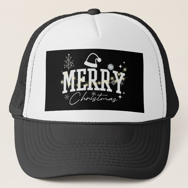 Casquette Noël Arbre-Joyeux Design de Noël (Devant)