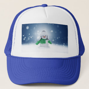 Casquette Noël bonhomme de neige SlipperyJoe foulard vert m