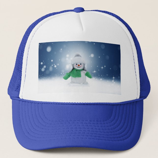 Casquette Noël bonhomme de neige SlipperyJoe foulard vert m (Devant)