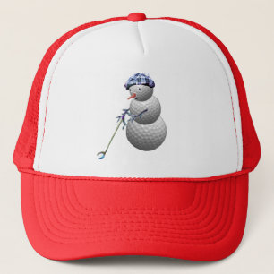 Casquette Noël de bonhomme de neige de boule de golf