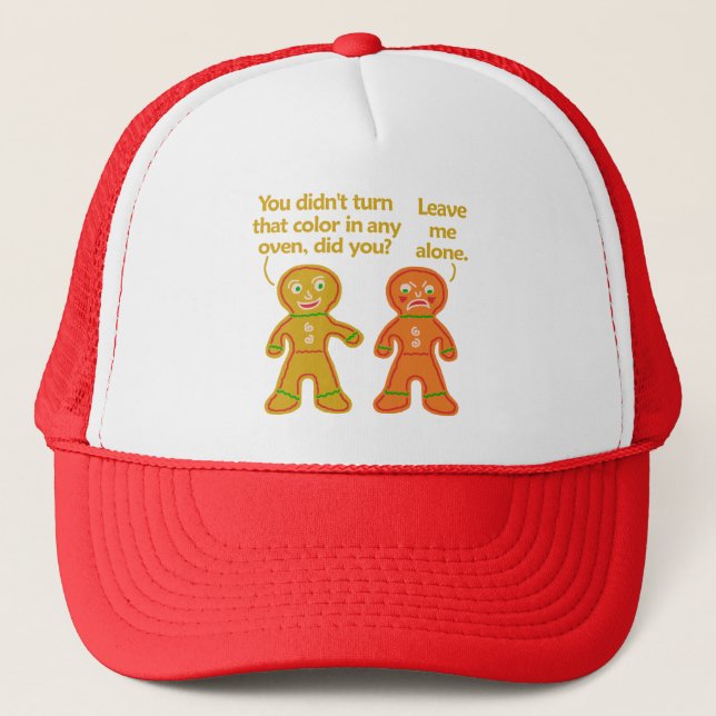 Casquette Noël drôle de Tan de faux de pain d'épice (Devant)